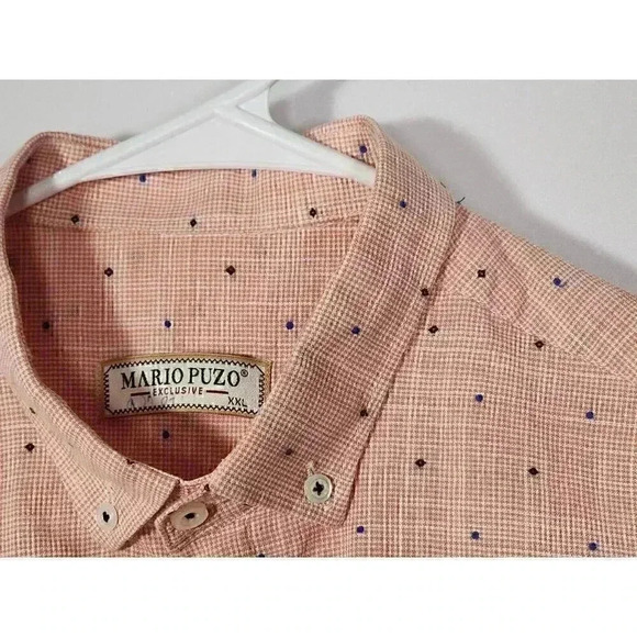 Mario Puzo by Life Style Industry Mens Short Sleeve Button Up Shirt XXL * - Picture 2 of 11